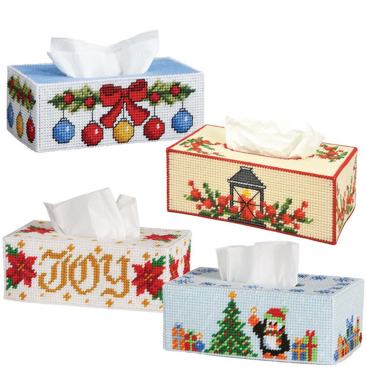 Herrschners Christmas Tissue Box Set Plastic Canvas